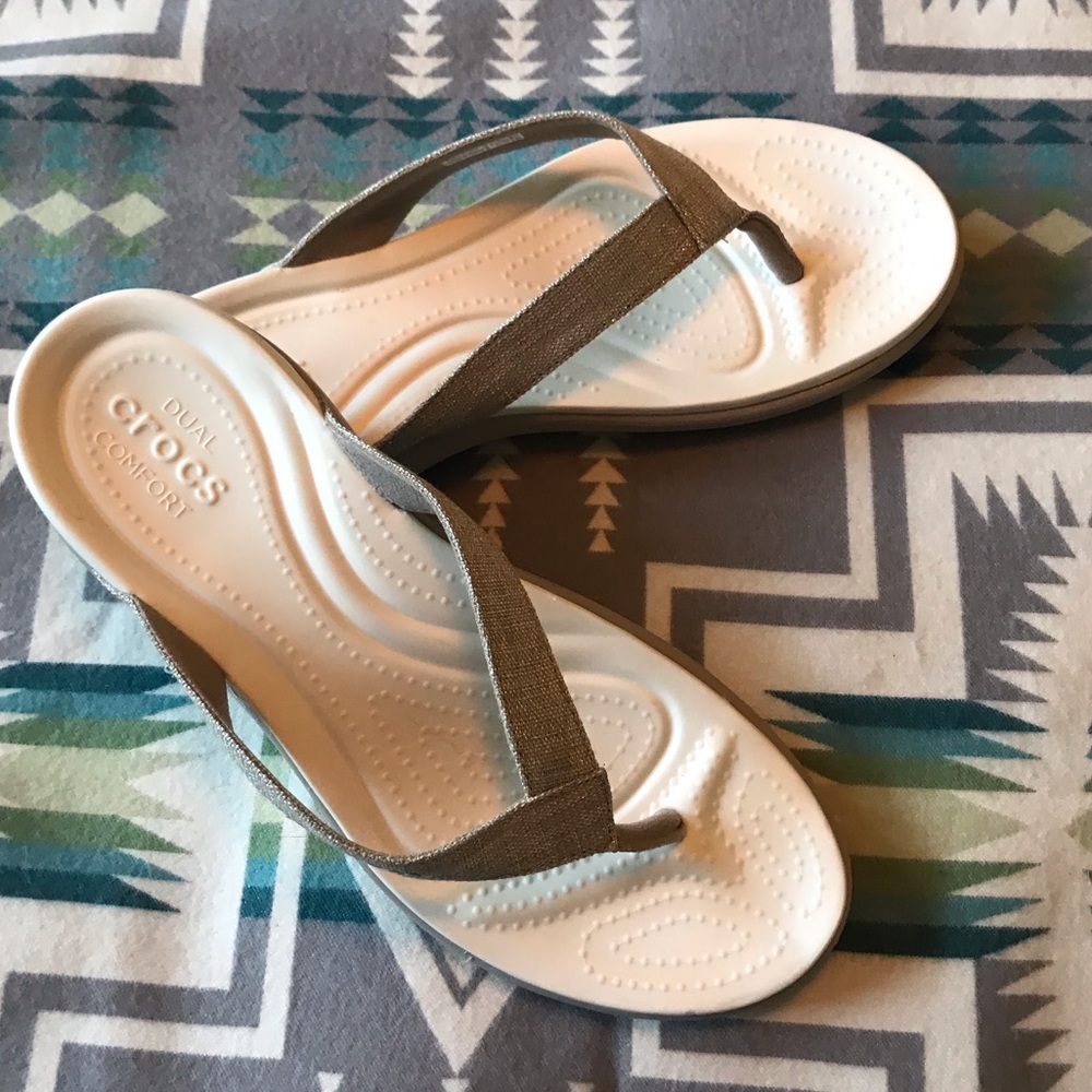 Crocs flip flops size 9